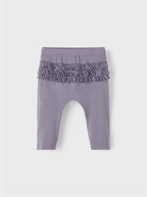 NAME IT Modal Leggings Med Flæser Kessie Lavender Gray